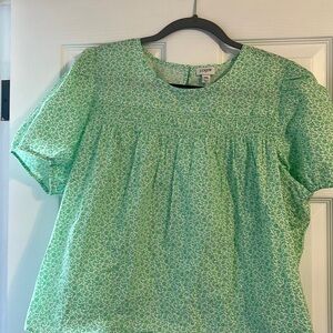 Brand New Green Floral J. Crew Top